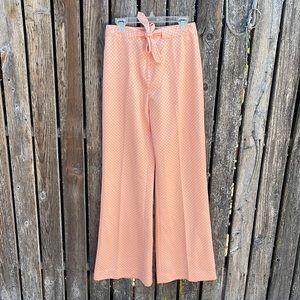 Vintage Peach Polka Dot Wide Leg Pants